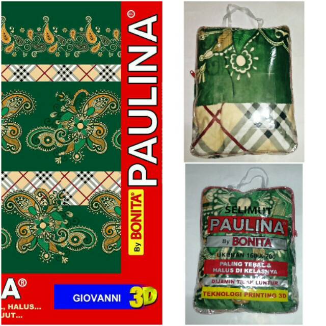 Selimut Paulina By Bonita Ukuran 160x200 Motif Giovanni