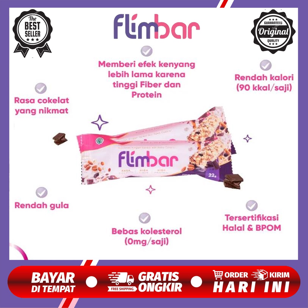 

Flimbar Cemilan Instan Untuk Diet 1 box isi 12pcs x 22 gram
