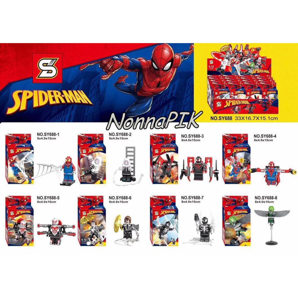 minifigure lego sy688 Avengers: infinity war spiderman homecoming set of 8