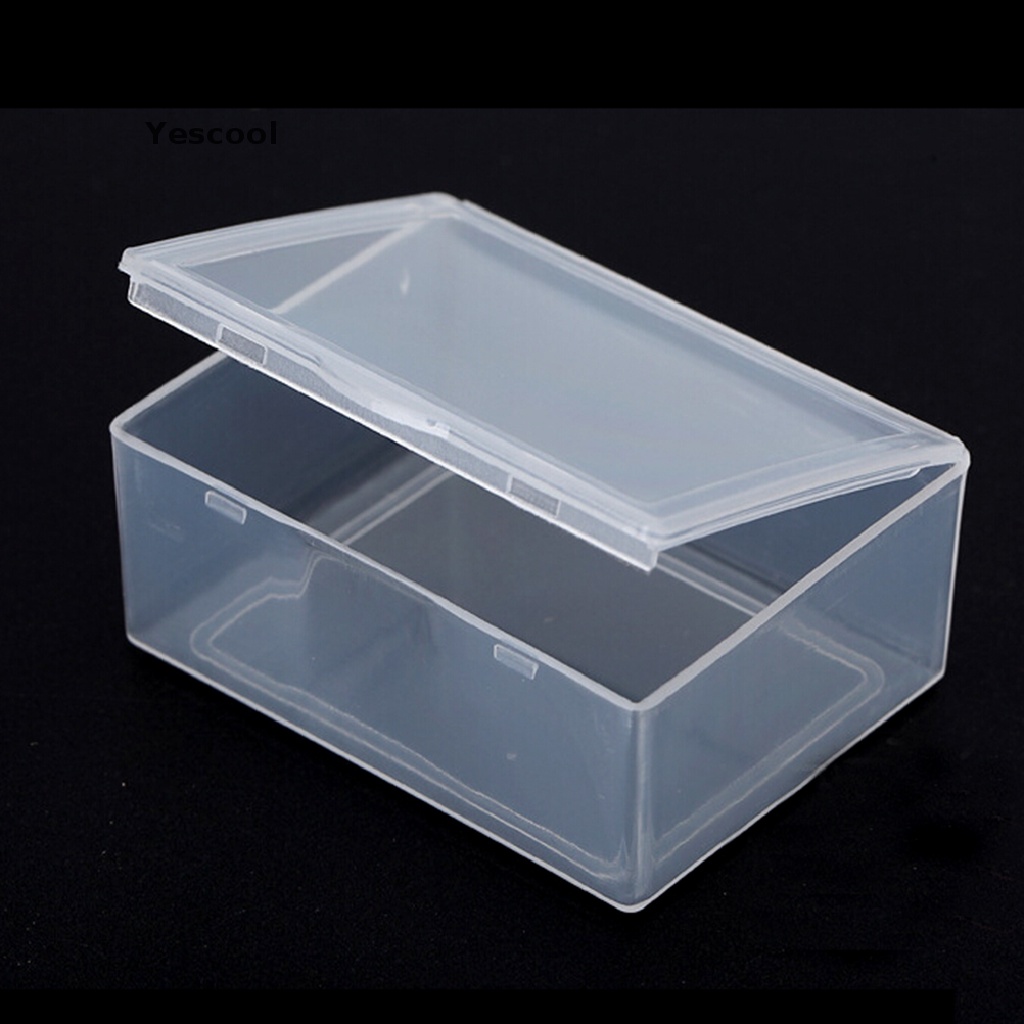 Yescool 5pcs Transparent Plastic Storage Box clear  rectangle Multipurpose display box .