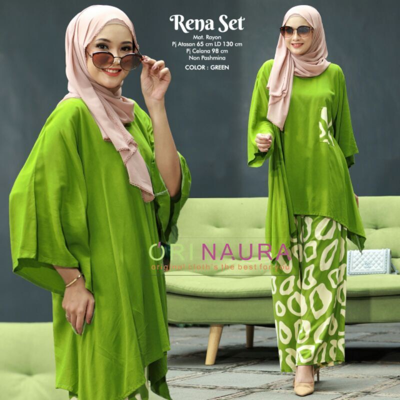 Setelan Jumbo | One Set Waka Motif Asiya Big Set / Niyara Set By Batik AW Size Jumbo LD 130 Busui | Set Wanita-Waka Rena Set