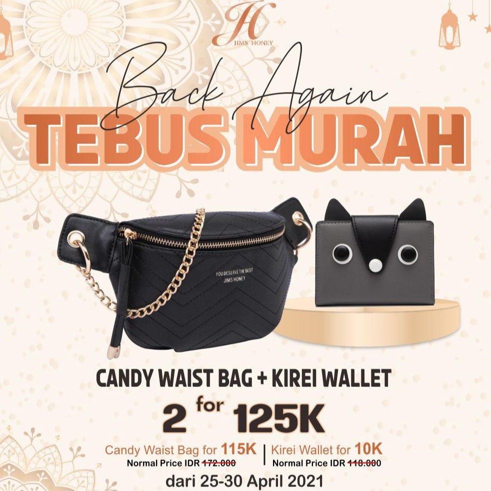 JIMS HONEY BAGI BAGI THR Candy Waist Bag Tebus Murah Kirei Wallet 10.000 Tas Pinggang Wanita Import