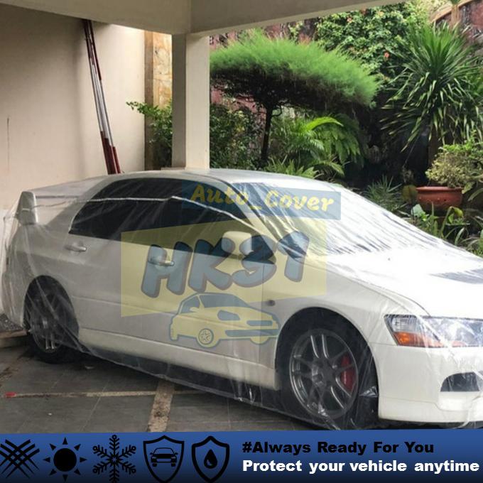 cover mobil transparan - sarung mobil transparan - selimut plastik - Bening, S
