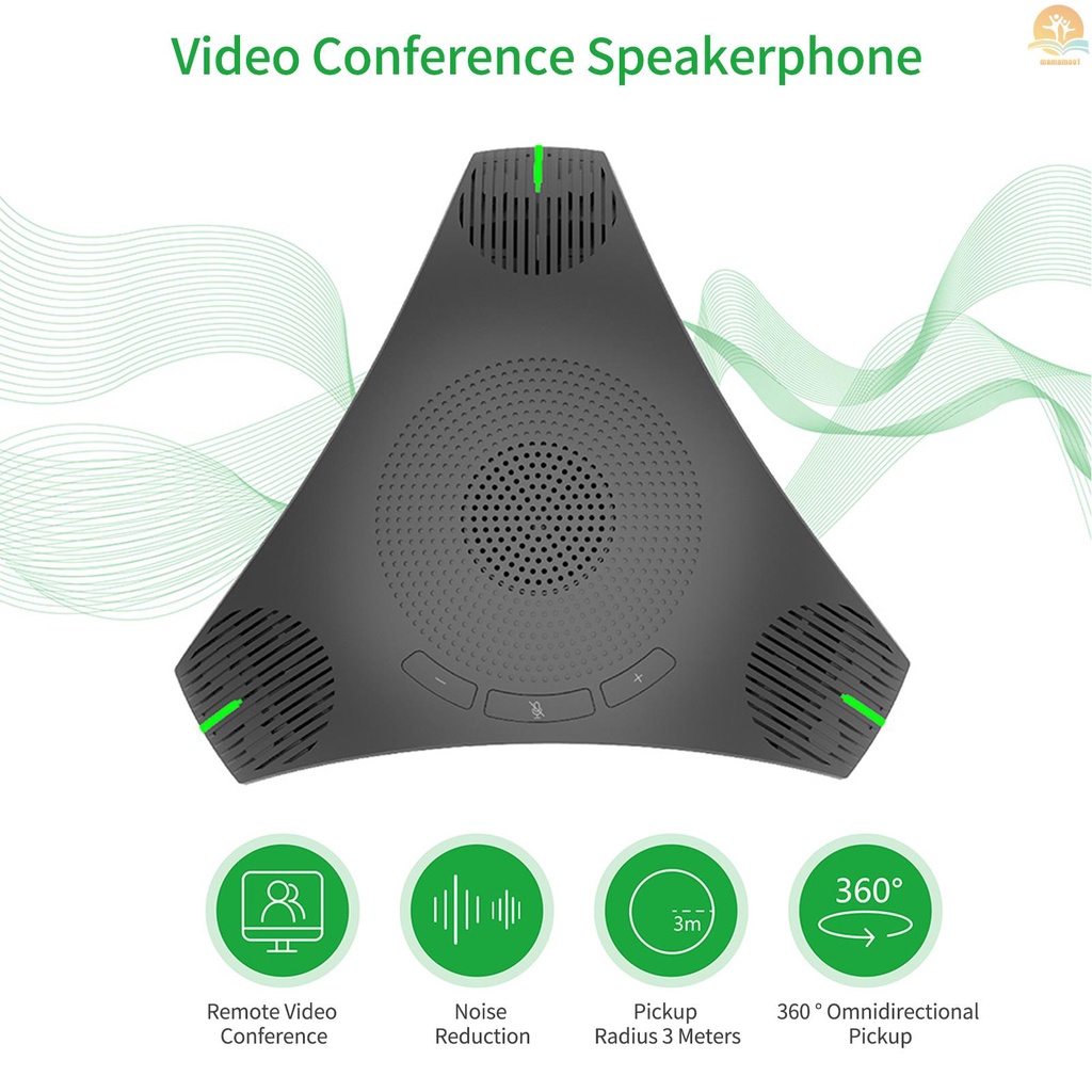 USB Speakerphone Conference Microphone Omnidirectional Computer Mic 360° Voice Pickup with Mute Key for Skype/Video Conference/Online Course/Live Streaming/Gaming/Daily Chatting