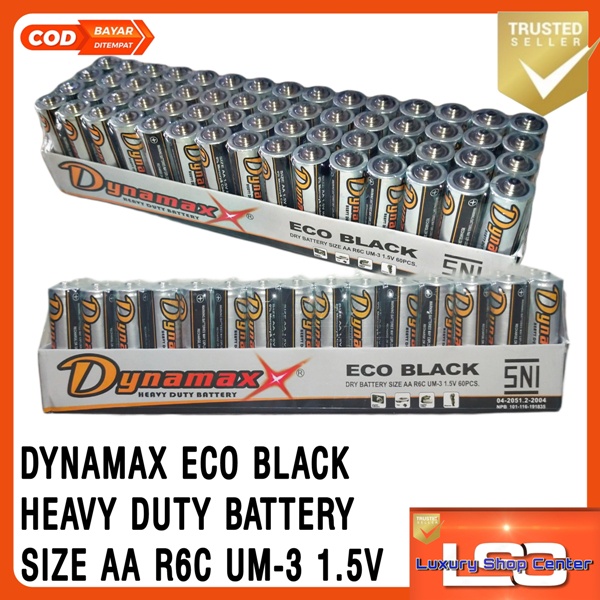 Baterai DYNAMAX ECO DAN ULTRA BLACK AA / AAA 1.5V HIJAU SILVER