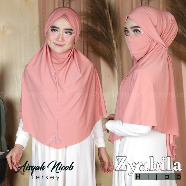 Bergo Aisyah Nicob / Jilbab Masker ORIGINAL Zyabila Hijab