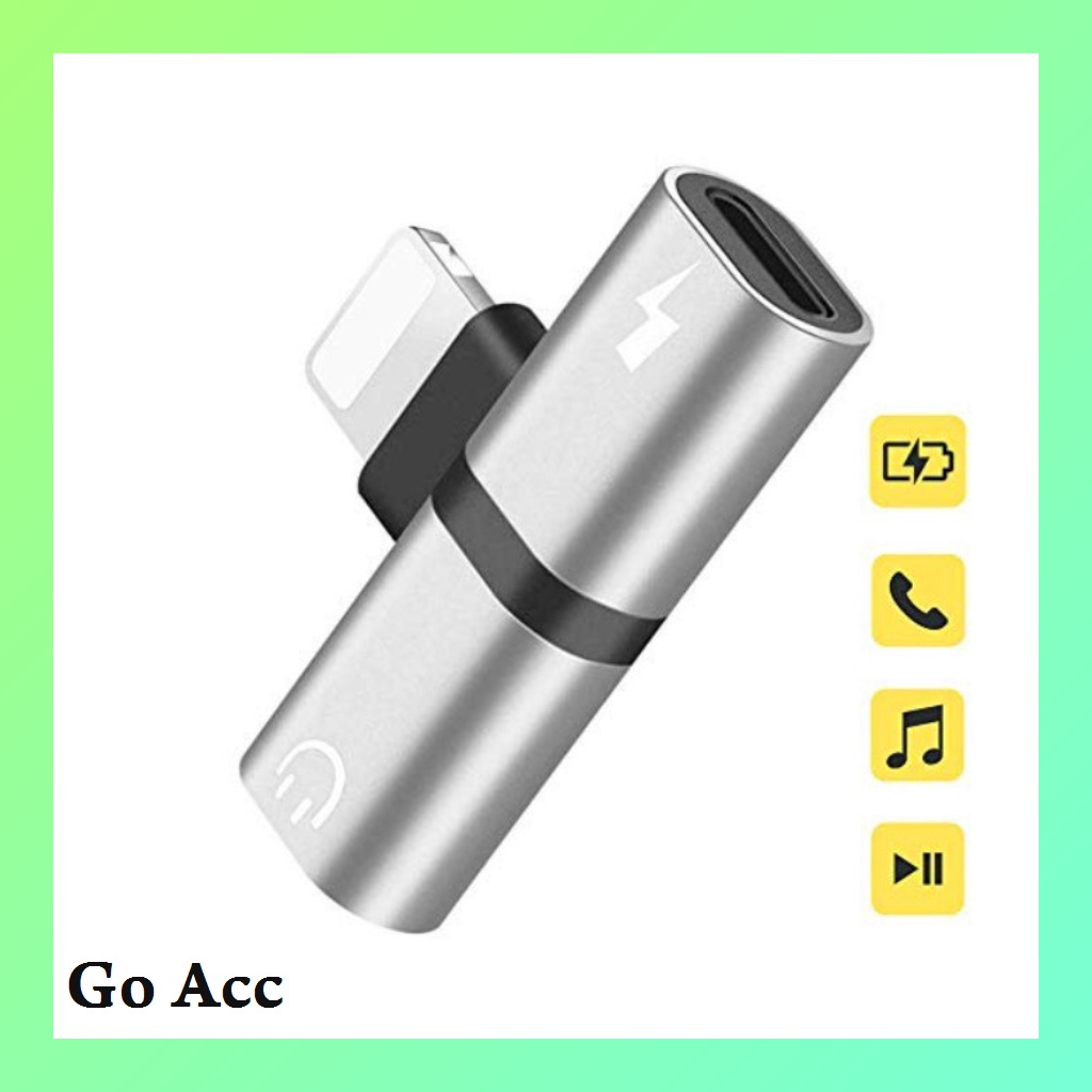 Splitter Lightning for Iphone plus jack audio mic bentuk T