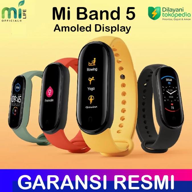 Jual MI BAND 5 SMARTBAND AMOLED MULTI LANGUAGE SMART WATCH MIBAND 5 ...