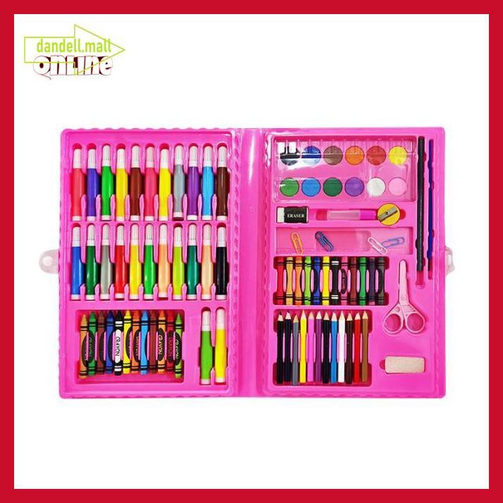 

U8Tyrt67- Colouring Set (Isi 86) Pensil Warna Crayon Stationary Kado Anak - Biru E3Yrf797-