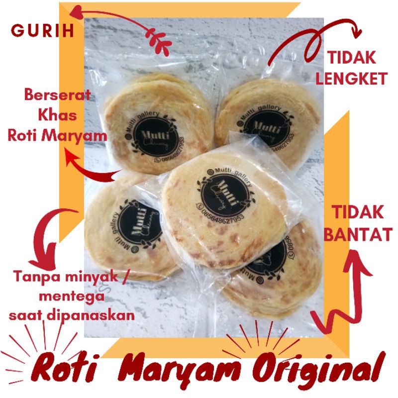 

Roti Cane Maryam Original Arab Premium Prata Mutti Frozen Halal