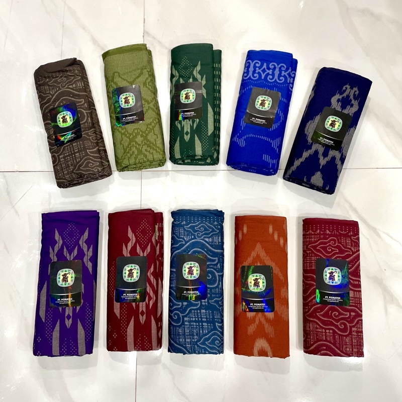 Sarung Gajah Duduk Asia Kembang Tenun Dewasa - Hitam Putih Merah Hijau Biru Ungu Coklat Wadimor