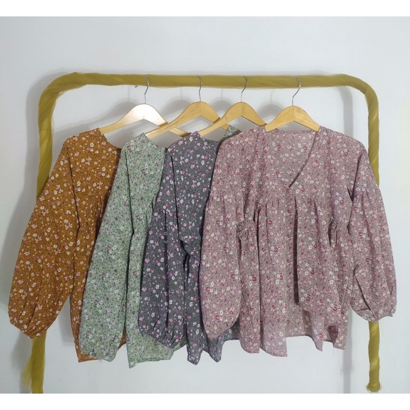 SESA BLOUSE / BLOUSE KOREA / ATASAN WANITA MODEL KOREA / FLORAL BLOUSE / BLOUSE MOTIF BUNGA