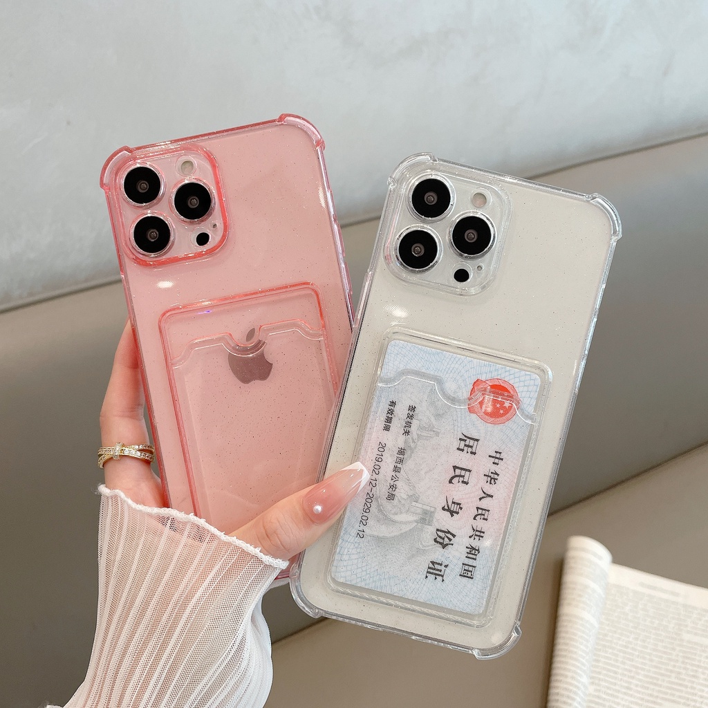 Card Slot Glitter Case for Iphone 7 8 se 6plus 7 plus x xr xs max 11 11 pro max 12 mini 12 pro max 13 mini 13 pro max