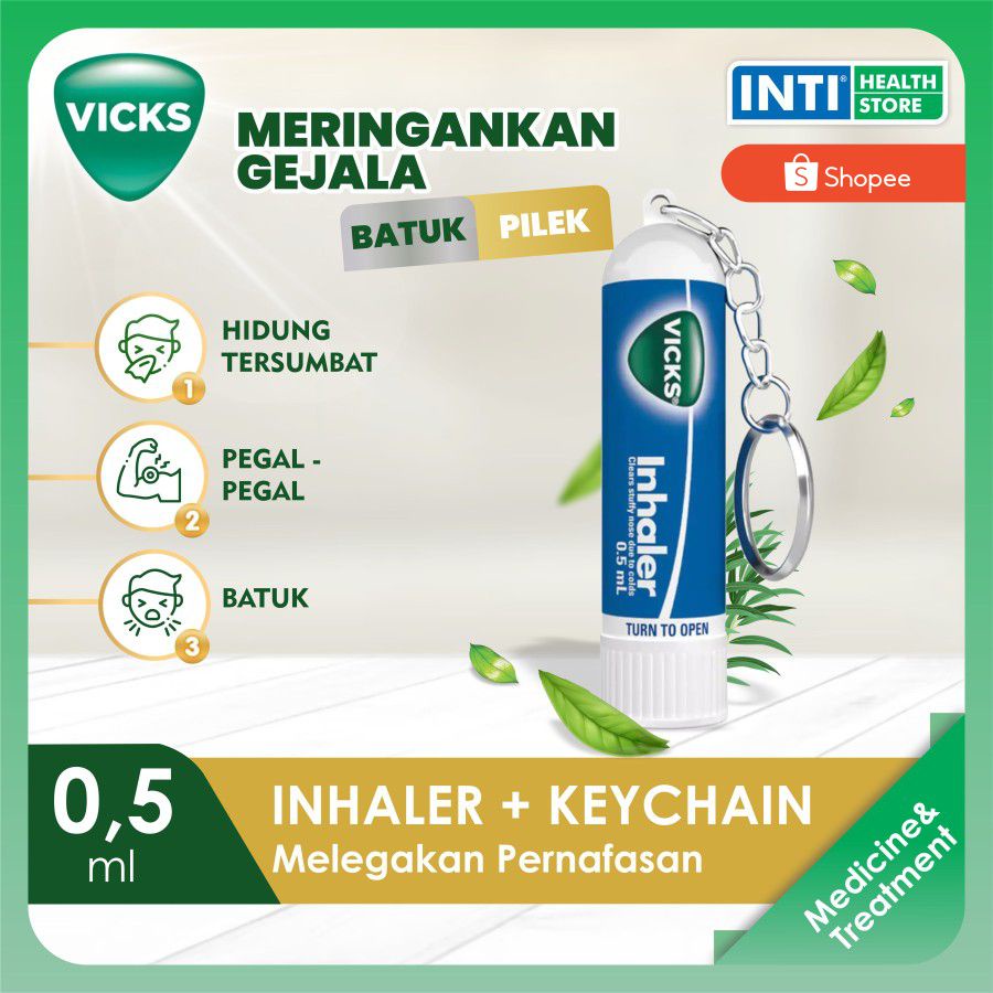 VICKS | Inhaler 0,5ml + Keychain | Melegakan Pernafasan | Gejala Flu