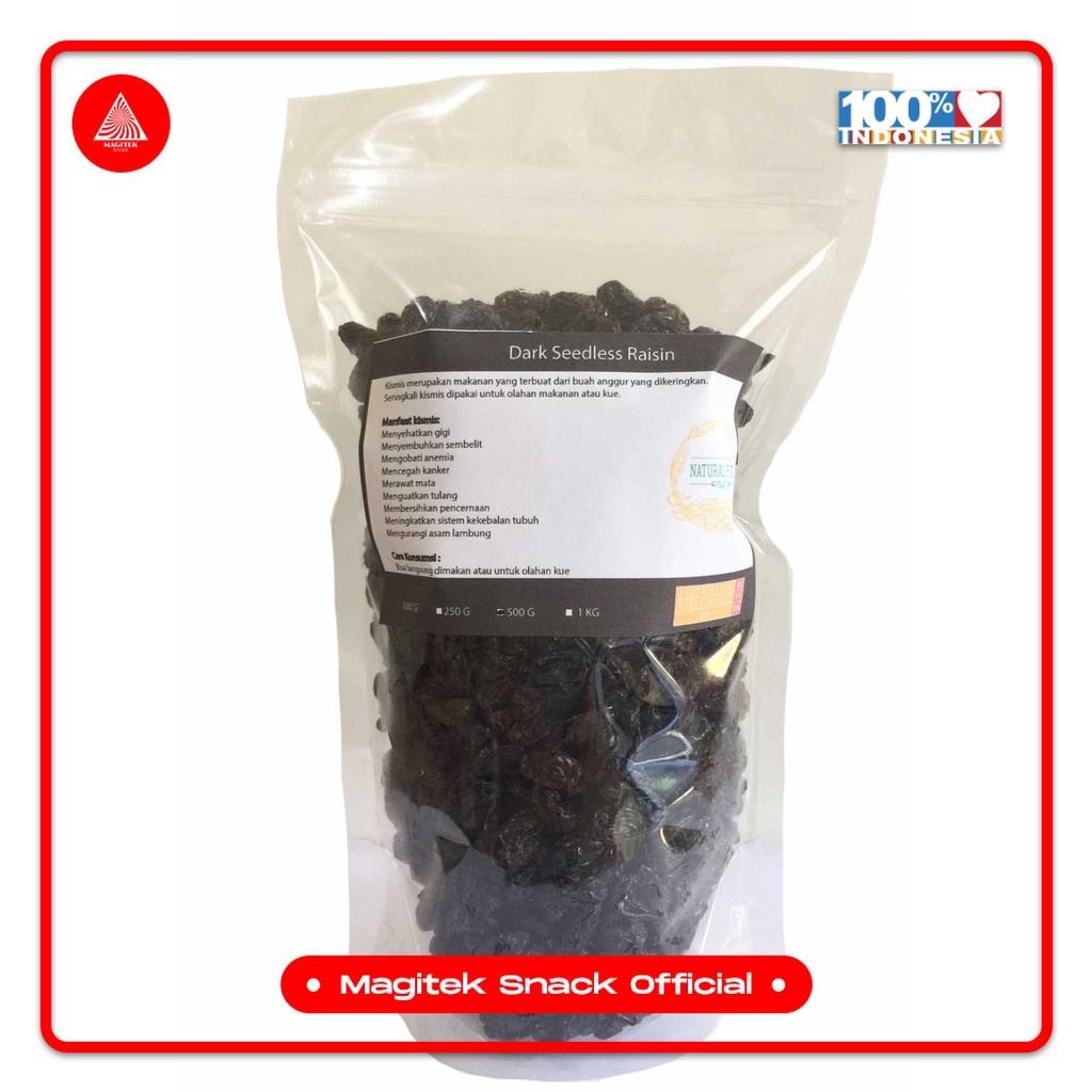 

[SNACK] Dark Seedless Raisin - Kismis Hitam Tanpa Biji [500gr]