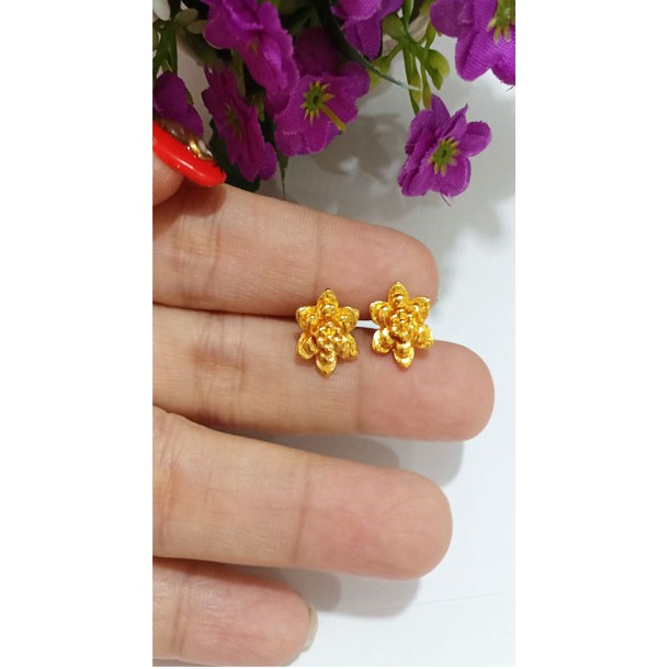 Anting tindik/anting stud bunga emas xuping 18k