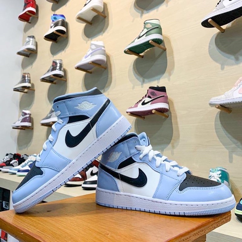 Air Jordan 1 Mid Ice Blue GS Resmi Original