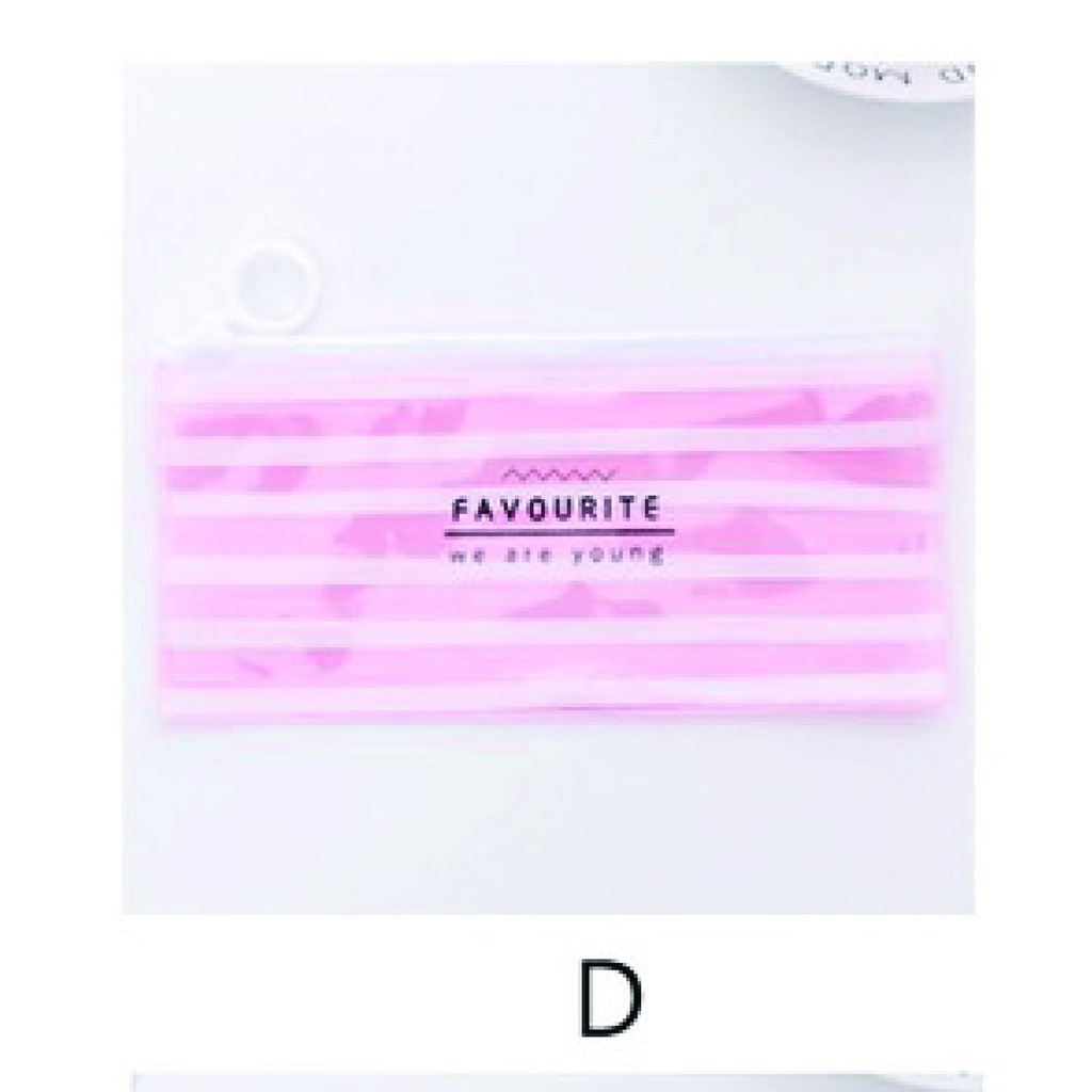 FygaleryMedan HL0074 Tempat Pensil Transparan Pouch Motif Lucu Serbaguna-Kode D