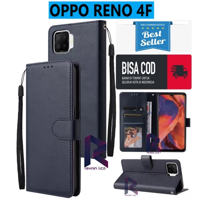 CASE OPPO RENO 4F FLIP WALLET LEATHER KULIT PREMIUM SARUNG BUKA TUTUP FLIP CASE OPPO RENO 4F