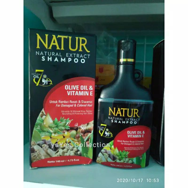 COD Natur shampoo shampo natur kemasan 140ml Aloevera Gingseng Tree Moringa Almond