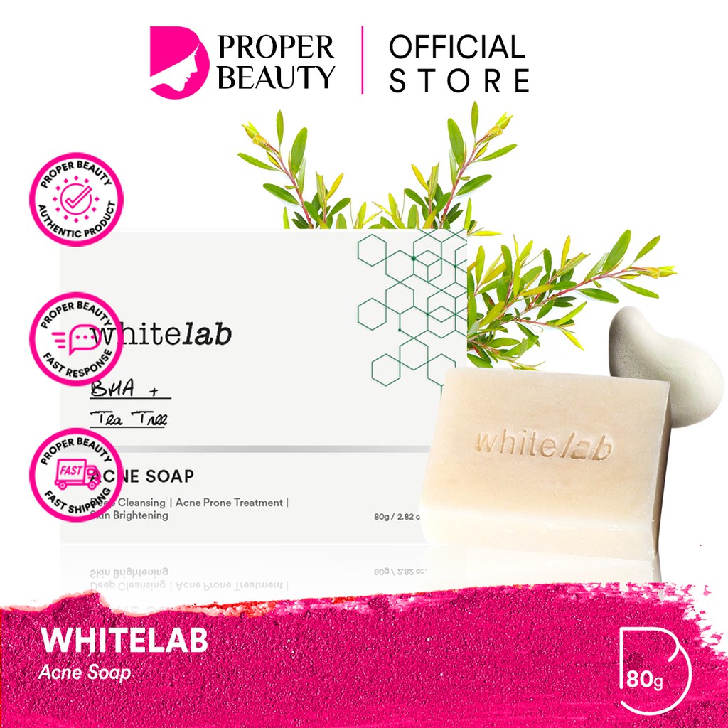 WHITELAB Acne Soap Indonesia / Facial Wash Hydrating Essence Toner Serum Ampoule Day Night Underarm Eye Cream Sunscreen Clay Mask Masker Gel Body / Face Brightening Mugwort Heartleaf Niacinamide Peeling Calming Paket Wajah Lengkap Set Sabun Krim Pelembab