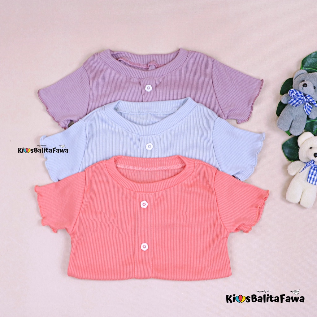 Zahra Knit Wear uk 2-4 Tahun / Kaos Anak Bahan Cotton Rib Tebal Stretch Balita 2-4 Tahun Blouse Atasan Polos Perempuan