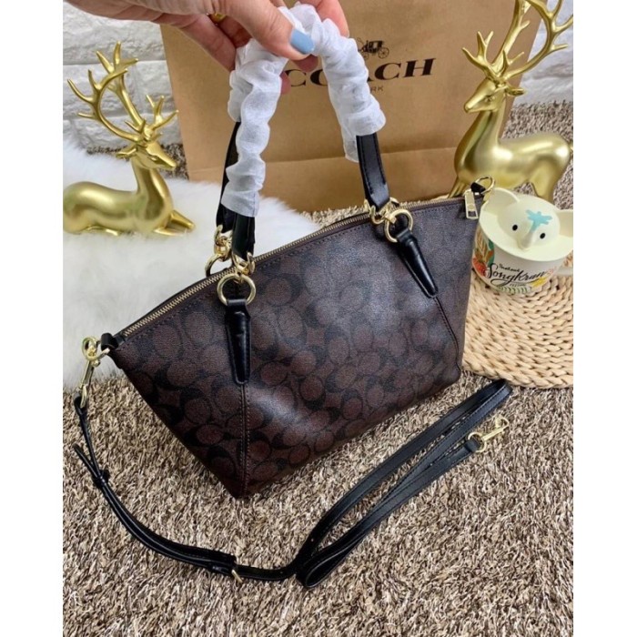 COACH'S SMALL KELSEY SATCHEL IN SIGNATURE CANVAS