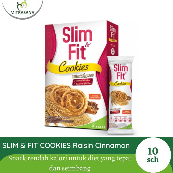 

Slim & Fit Cookies Raisin Cinnamon Snack Diet - Isi 10 x 22 Gram