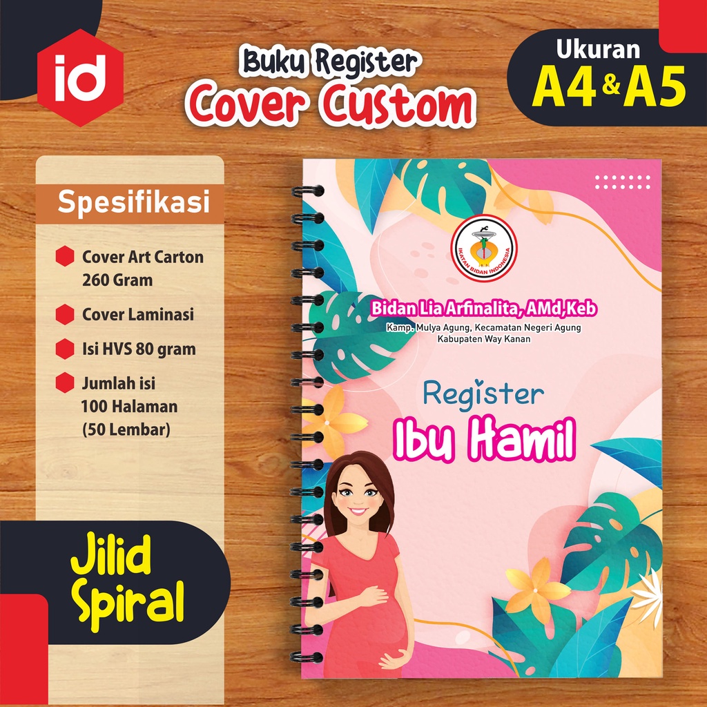 

BUKU A4 REGISTER KEBIDANAN || CATATAN HARIAN KEBIDANAN || Custom Design Cover