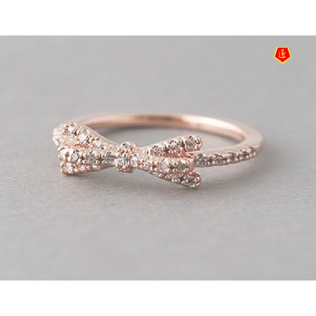 [Ready Stock]Fashion Personality Diamond Bow Ring