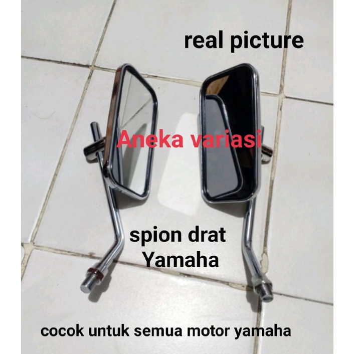 Spion Kotak Chrome Kaca Bening Spion Classic Drat Yamaha