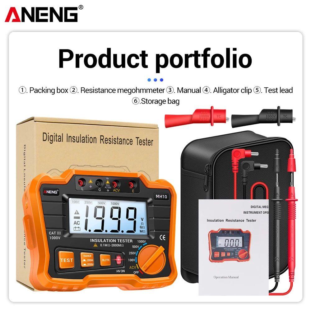 POPULAR Populer Meteran Megohmmeter Digital Presisi Tinggi Isolasi Earth Resistance Meter Tester Kabel Voltmeter