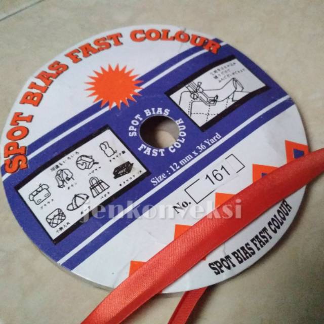 

Bisban Saten Bias Tape Orange Kode 161 Per Roll