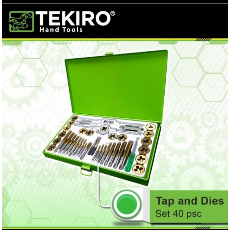 TEKIRO TAP SET 40PCS TAP AND DIES ALAT SENAI DAN TAP BAUT