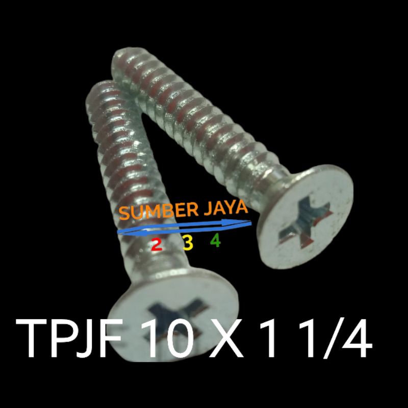 BAUT TPJF 10 X 1 1/4 ISI 100 PCS  TERMURAH