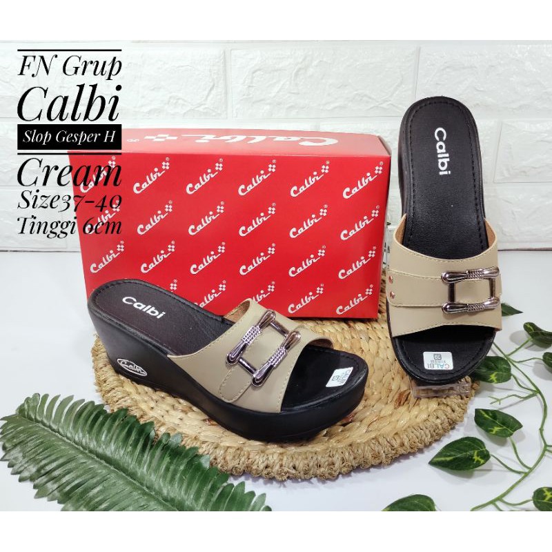 SANDAL CALBI / model sandal calbi 2021 / calbi wedges / wedges sandal / kode slop Gesper H