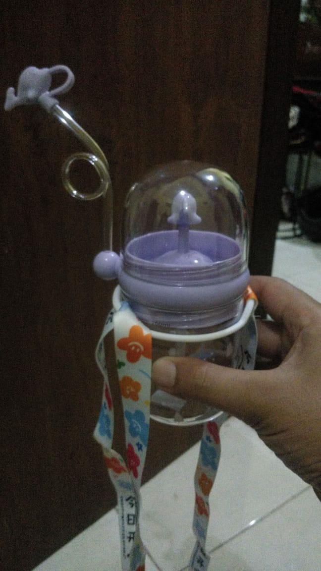 Paket Whale Cup Straw Bottle Original With Tali Dan Tutup | Paket Lengkap Air Mancur Lumba