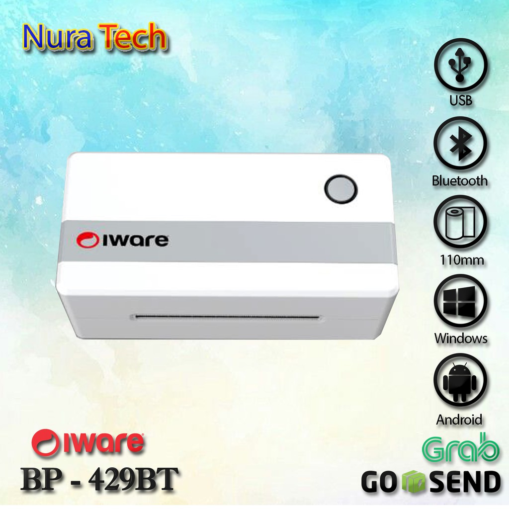 PRINTER LABEL BARCODE STICKER THERMAL BP-429BT BLUETOOTH USB IWARE BP - 429BT - usb Bluetooth