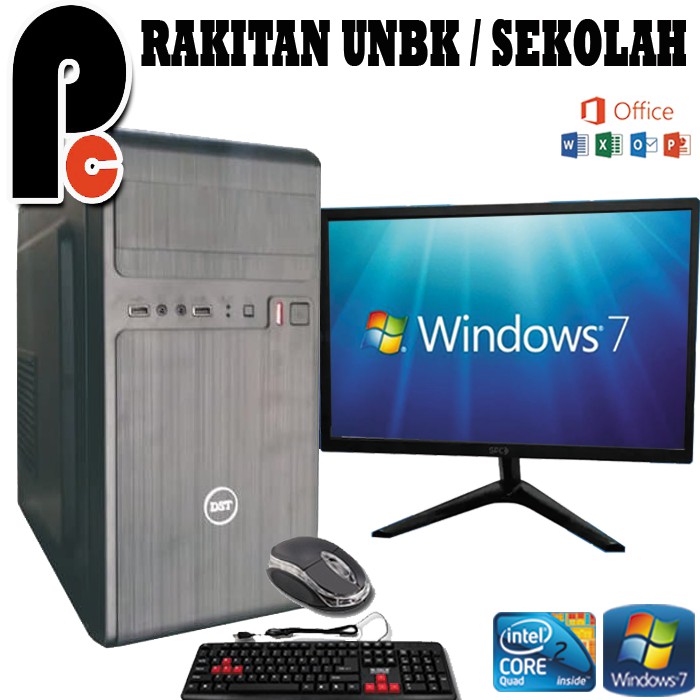 KOMPUTER PC CPU RAKITAN UNBK G41 SIAP PAKAI plus MONITOR SPC 19INCH