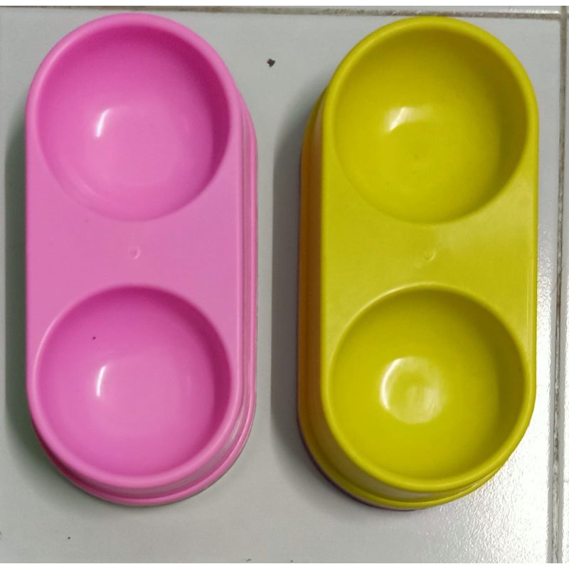 tempat makan kucing double bulat kecil