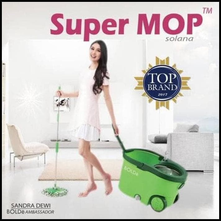 ALAT PEL SUPER MOP BOLDE SOLANA - STAINLESS - RODA - ASLI - SUPERMOP -