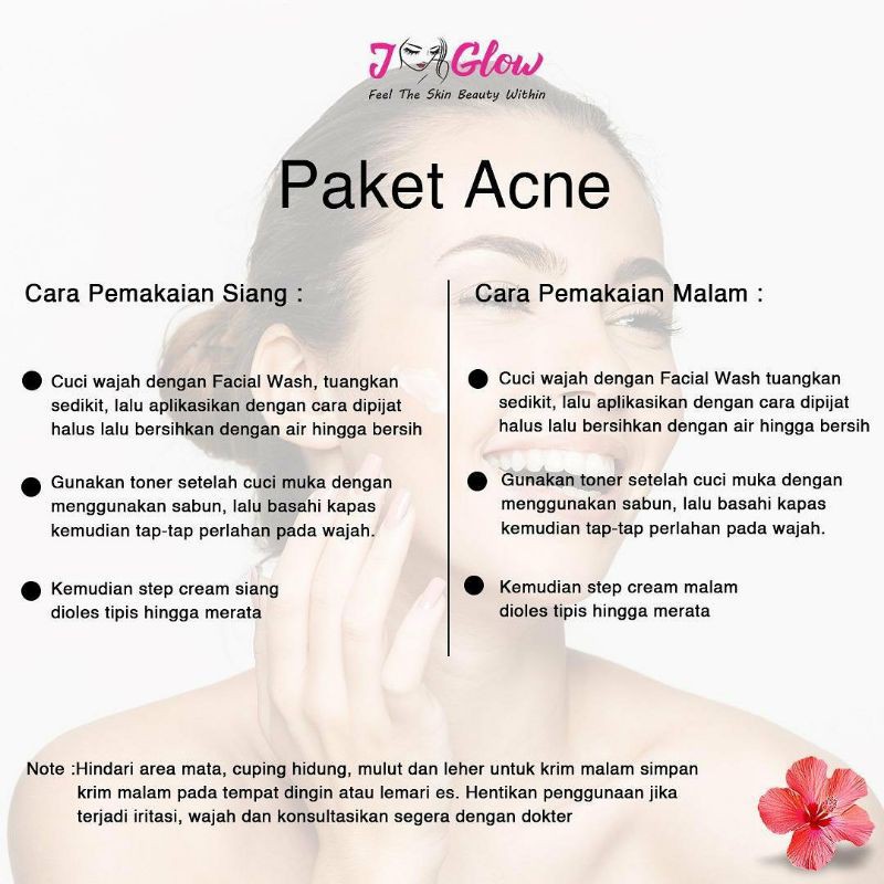 Jglow Skincare Rangkaian Paket Acne Whitening Skin Cream Klinik JNC 3 Farmasi Dokter Jglow glowing P