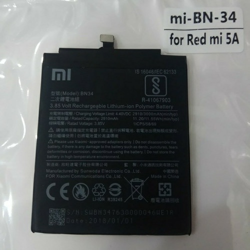 BATERAI XIAOMI REDMI 5A / REDMI5A ( BN34 ) BATRE/BATTERY/BATT