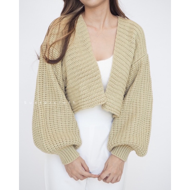 Ryo Crop Cardigan / Crop Cardigan Premium / Oversize Cardigan / Baloon Cardigan / Outer Knit