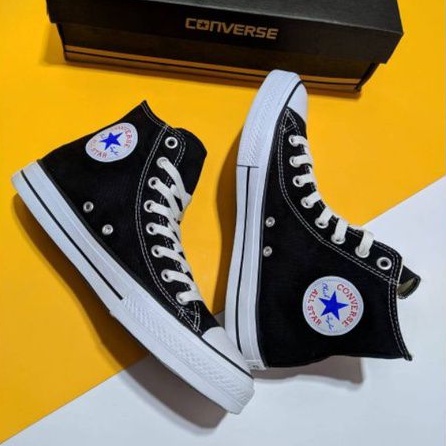 CONVERSE CLASSIC HIGH. UNISEX. BLACK WHITE. HITAM PUTIH.