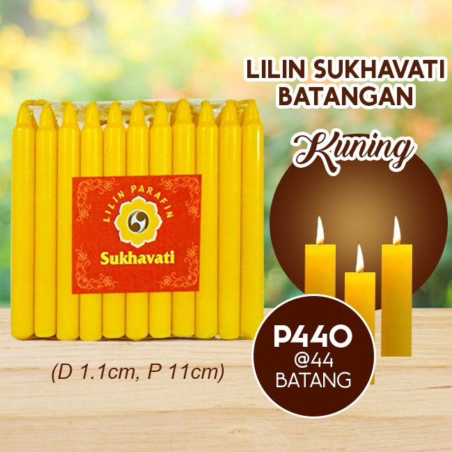 Lilin Batang Sembahyang Sukhavati P440 Kuning