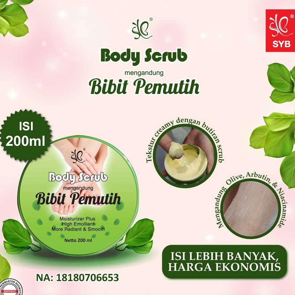 [BPOM] BODY SCRUB BIBIT PEMUTIH BY SYB