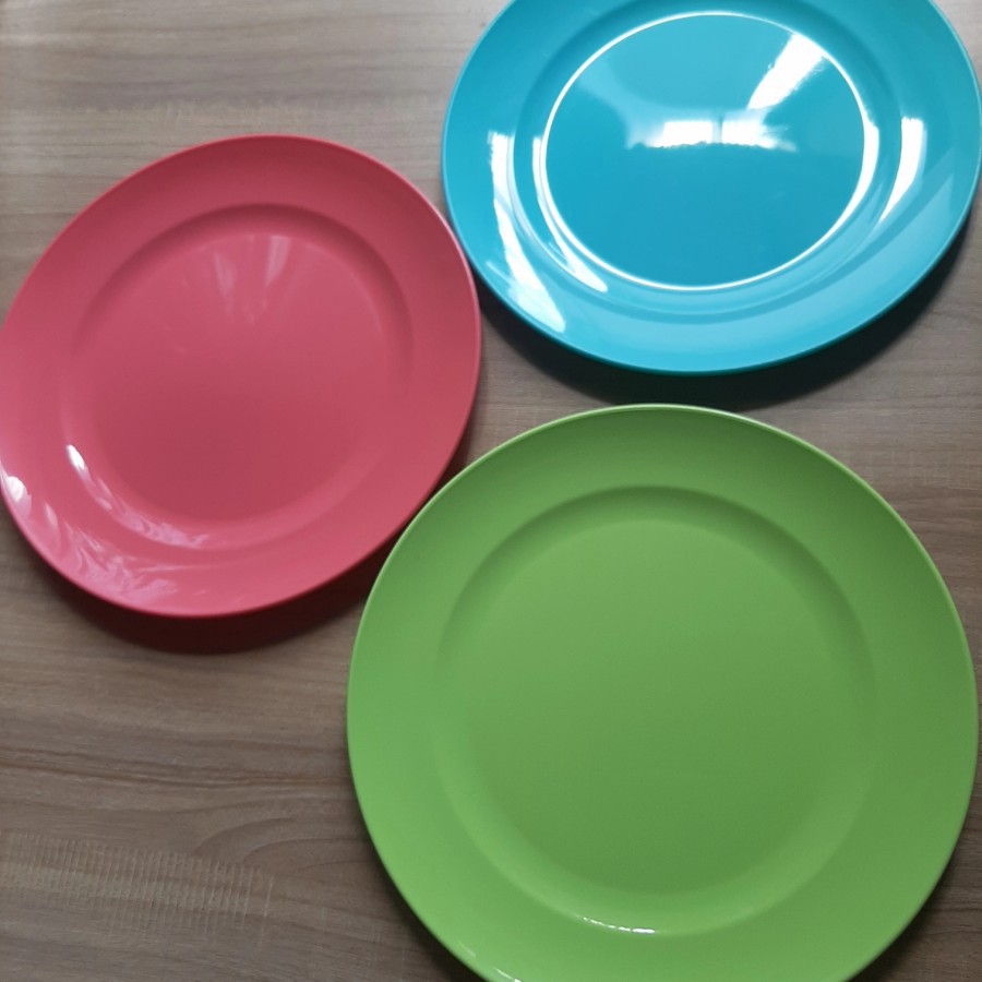 Piring Makan Bulat Piring Saji Technoplast Funtastic 9&quot; Isi 3 Pcs Piring Plastik Round Dinner Plate