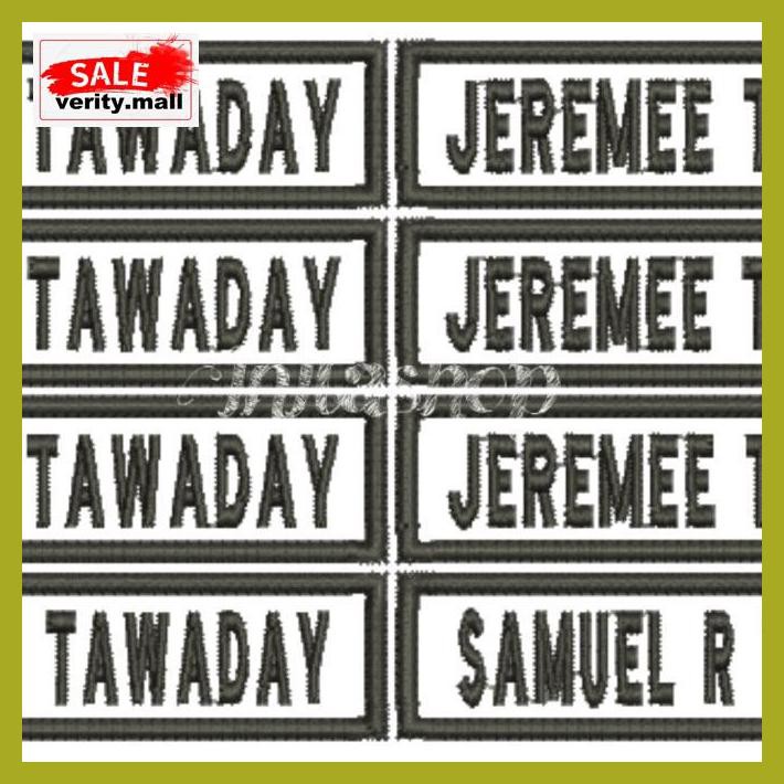 

7Tdd68- Bordir Nama / Patch Nama / Name Tag / Papan Nama - Satu Baris E456Eay-