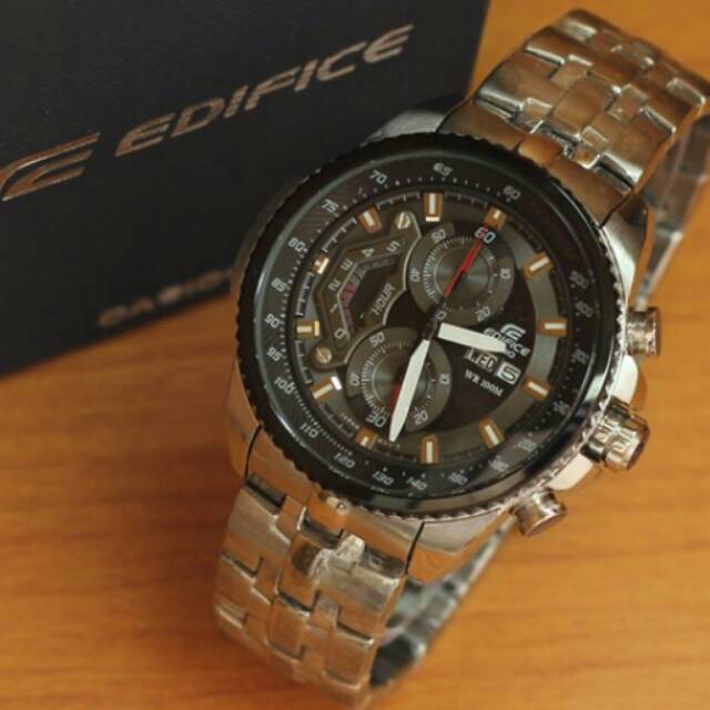 Jam Tangan Casio Edifice EF-558 Silver Black Original BM